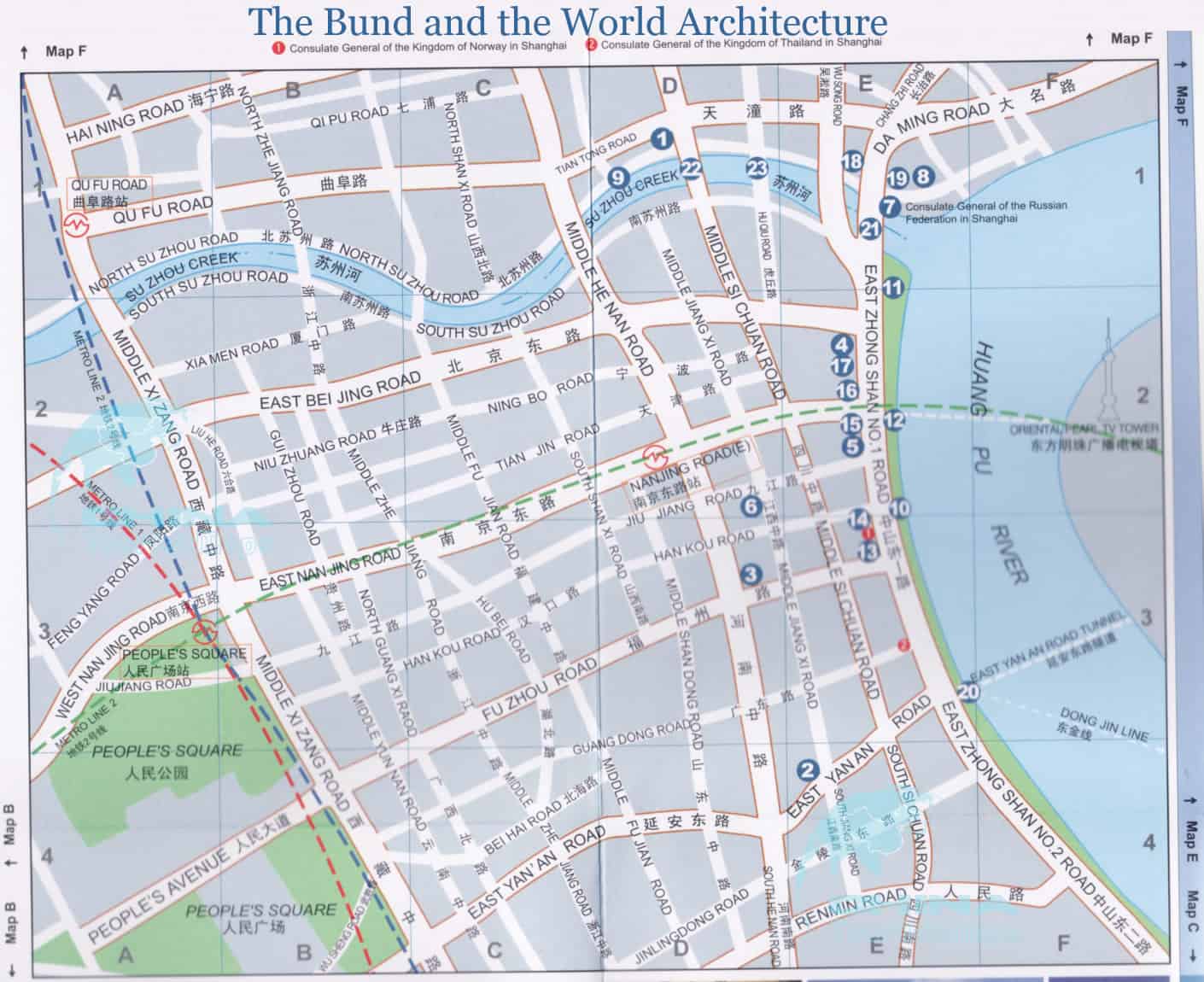 The Bund Shanghai Map The Bund Shanghai Map
